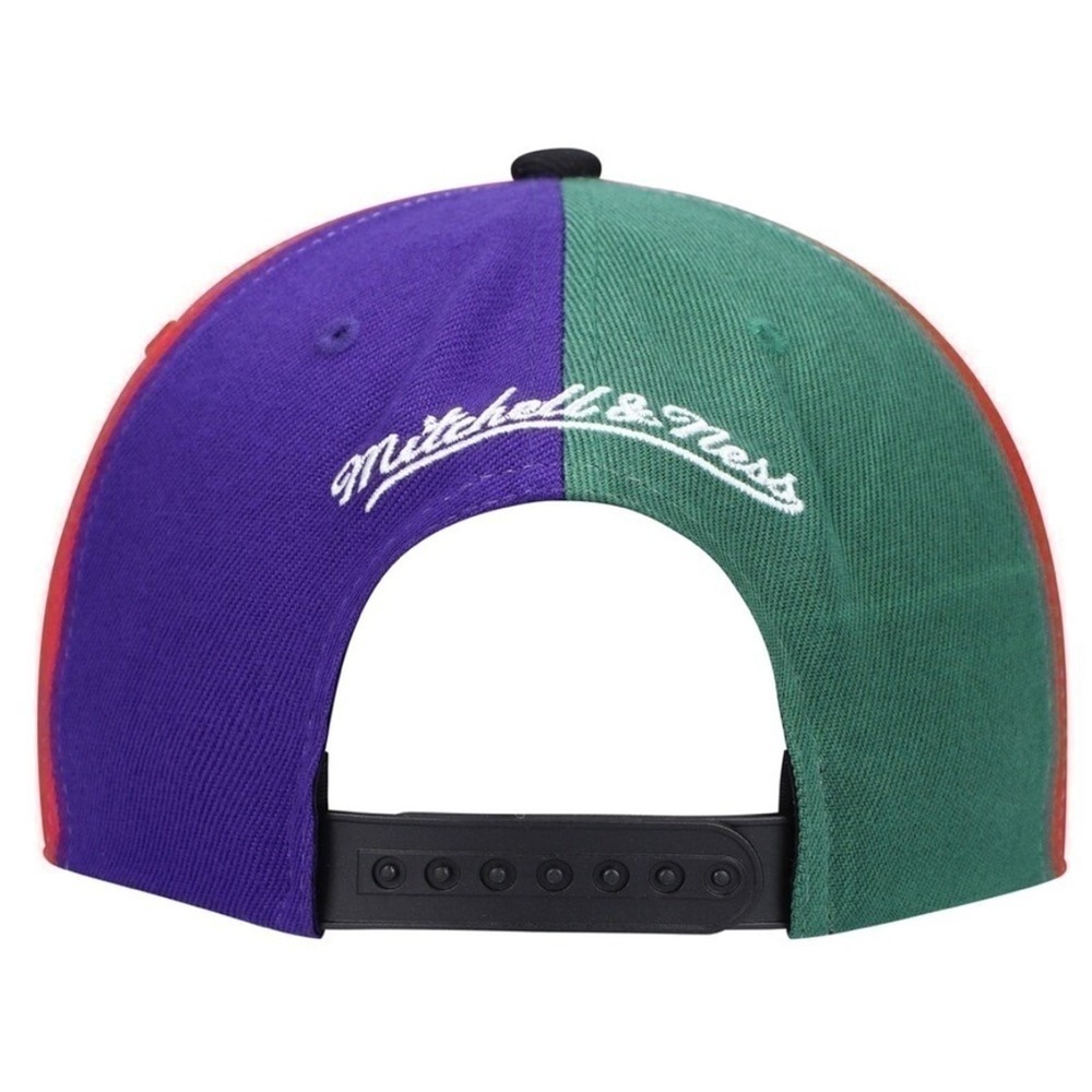 Milwaukee Bucks Mitchell & Ness x Lids Team Era Pinwheel Stripe Snapback Hat NEW - Picture 15 of 16
